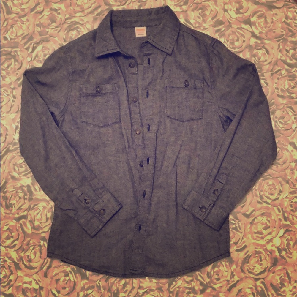 Herringbone boys 10/12 button down